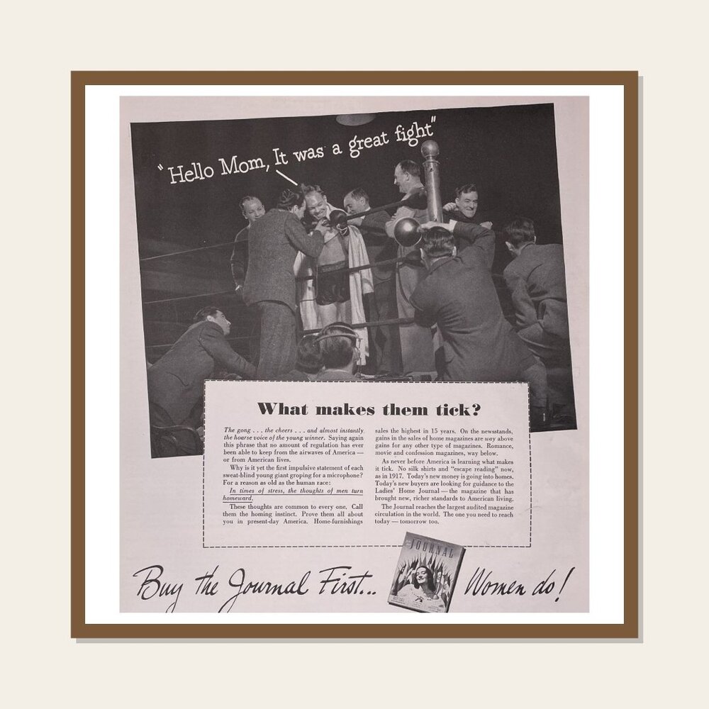 Buy Ladies Home Journal First Advertisement Vintage Print Ad 1942 Boxing Theme u